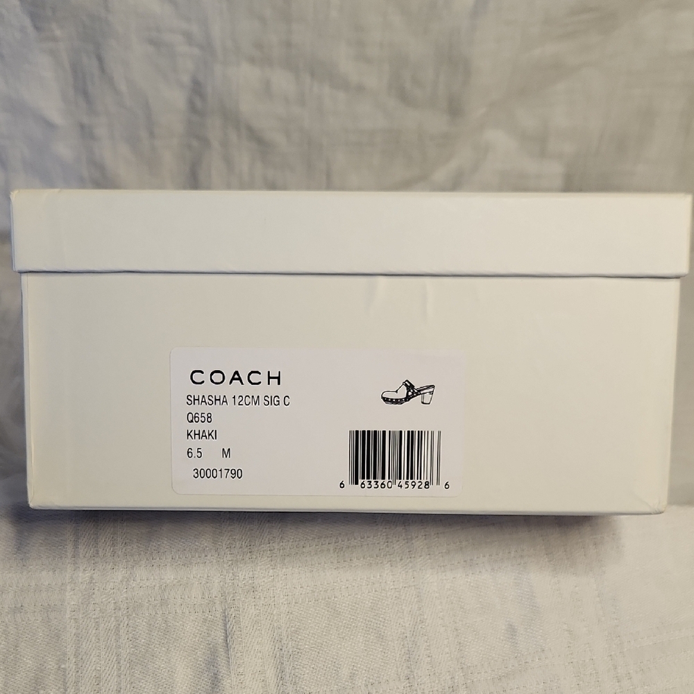 Coach Brown Mules with Signature Monogram and Chunky Heel - Picture 8 of 8
